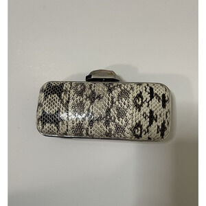 RAFE Snake Skin Clutch evening shoulder purse Demi Python white black combo